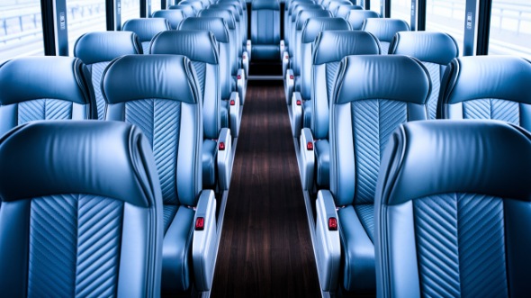 56 passenger charter bus interior view